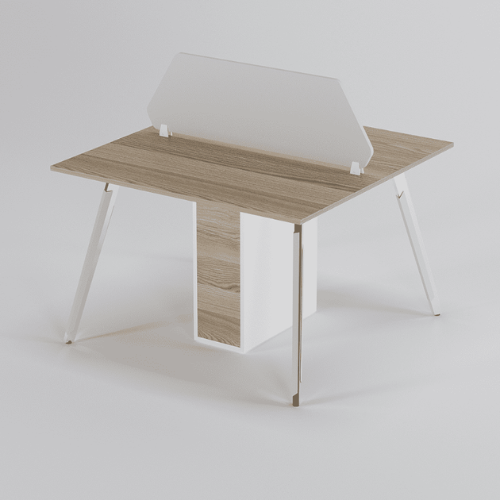 Aspire Linear Workstation For Two Persons with Partition and without Storage