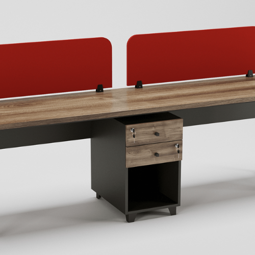 Dynamo Linear Workstation for 2 Persons SBS with Storage and Partition