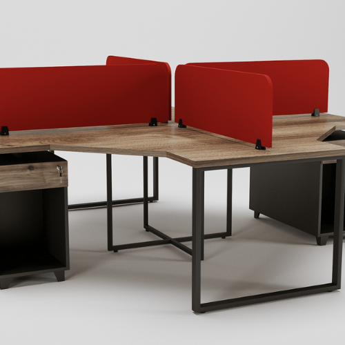 Dynamo Grid Workstation for 4 Persons with Storage and Partition