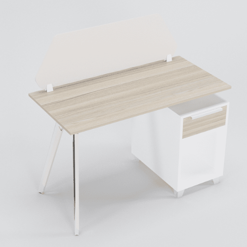 Aspire Linear Workstation for One Person with Partition and Storage